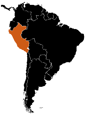Le Pérou sur la carte Amérique du Sud